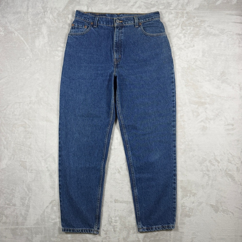 Vintage 90s Levis 550 Relaxed Tapered Mom Jeans Womens 12 Short Made in USA